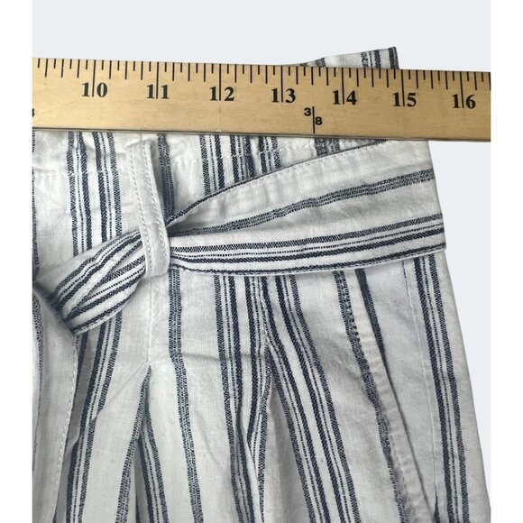 Madewell Linen Cotton Striped Paperbag Pants With Belted Waist Size S - Picture 5 of 15